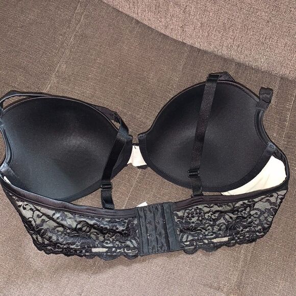 BEAUTIFUL CACIQUE SATIN FULL COVERAGE 42DD UNDERWIRE CROSS-STRAP LACE BACK BRA - Picture 3 of 7